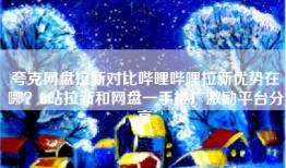 夸克网盘拉新对比哔哩哔哩拉新优势在哪？B站拉新和网盘一手推广激励平台分享