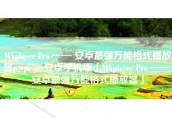 MXplayer Pro —— 安卓最强万能格式播放器potplayer安卓手机版「MXplayer Pro —— 安卓最强万能格式播放器」