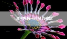 如何保持seo排名的稳定