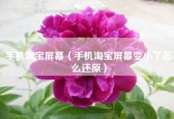 手机淘宝屏幕（手机淘宝屏幕变小了怎么还原）