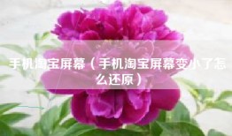 手机淘宝屏幕（手机淘宝屏幕变小了怎么还原）