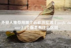 外贸人推荐用哪个谷歌浏览器（google chrome）5个版本有什么区别