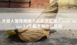 外贸人推荐用哪个谷歌浏览器（google chrome）5个版本有什么区别