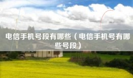 电信手机号段有哪些（电信手机号有哪些号段）