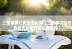 三星手机如何查看内存（三星手机如何查看内存运行的应用程序）