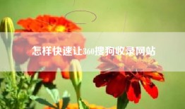 怎样快速让360搜狗收录网站