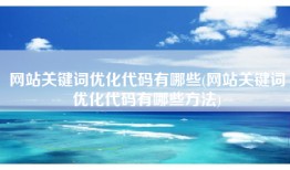 网站关键词优化代码有哪些(网站关键词优化代码有哪些方法)