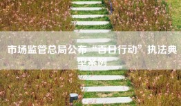 市场监管总局公布“百日行动”执法典型案例