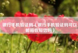 银行手机验证码（银行手机验证码可以邮箱收短信吗）