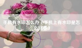 手机有水印怎么办（手机上有水印是怎么回事）