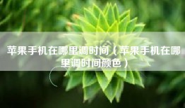 苹果手机在哪里调时间（苹果手机在哪里调时间颜色）
