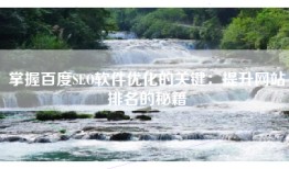 掌握百度SEO软件优化的关键：提升网站排名的秘籍