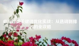 必应首页关键词优化实战：从选词到排名的全攻略