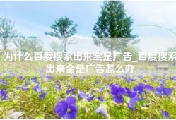 为什么百度搜索出来全是广告_百度搜索出来全是广告怎么办