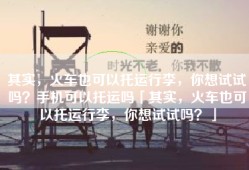 其实，火车也可以托运行李，你想试试吗？手机可以托运吗「其实，火车也可以托运行李，你想试试吗？」