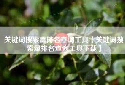 关键词搜索量排名查询工具【关键词搜索量排名查询工具下载】