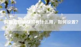 阿里云自动快照有什么用，如何设置？