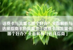 话费卡与流量卡哪个好办？全面解析与选择指南手机流量卡「话费卡与流量卡哪个好办？全面解析与选择指南」