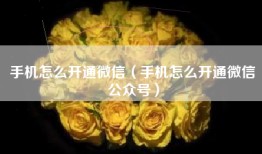 手机怎么开通微信（手机怎么开通微信公众号）