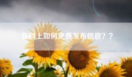 在网上如何免费发布信息？？