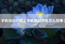 手机自动开机（手机自动开机怎么回事）