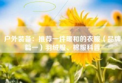 户外装备：推荐一件暖和的衣服（品牌篇一）羽绒服、棉服科普