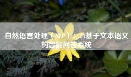 自然语言处理（NLP）：24基于文本语义的智能问答系统