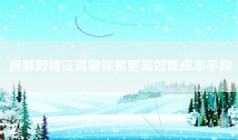 遏制野猪泛滥需探索更高效低成本手段