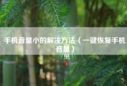 手机音量小的解决方法（一键恢复手机音量）
