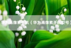 华为高像素手机（华为高像素手机型号）