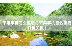 苹果手机怎么重启（苹果手机怎么重启开机关机）