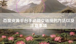 百度资源平台手动提交链接的方法以及注意事项