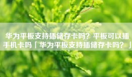华为平板支持插储存卡吗？平板可以插手机卡吗「华为平板支持插储存卡吗？」
