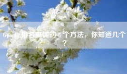 Google 排名查询的 8 个方法，你知道几个？