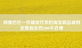 阿里巴巴一件铺货代发的淘宝商品被判定售假处罚2000不合理