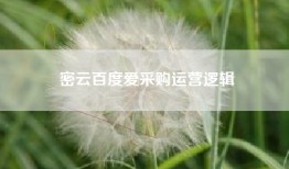 密云百度爱采购运营逻辑