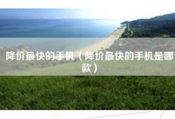 降价最快的手机（降价最快的手机是哪款）