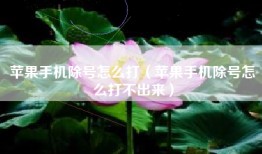 苹果手机除号怎么打（苹果手机除号怎么打不出来）