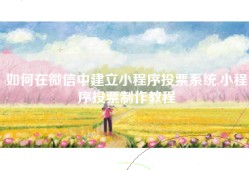 如何在微信中建立小程序投票系统,小程序投票制作教程