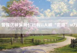 警惕这种骗局！已有55人被“套路”60万