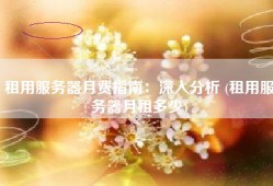 租用服务器月费指南：深入分析 (租用服务器月租多少)