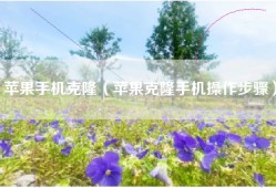 苹果手机克隆（苹果克隆手机操作步骤）