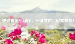 快递神器小程序：一键发货，轻松快捷！🚀