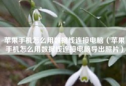 苹果手机怎么用数据线连接电脑（苹果手机怎么用数据线连接电脑导出照片）