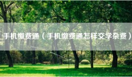 手机缴费通（手机缴费通怎样交学杂费）
