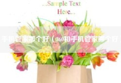 手机管家那个好（360和手机管家哪个好）