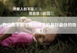 西安修手机（西安修手机最好最快的地方）