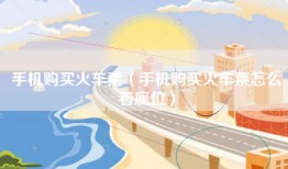 手机购买火车票（手机购买火车票怎么看座位）