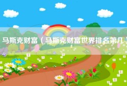 马斯克财富（马斯克财富世界排名第几）