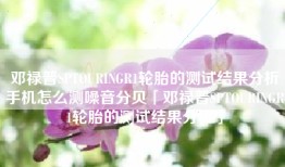 邓禄普SPTOURINGR1轮胎的测试结果分析手机怎么测噪音分贝「邓禄普SPTOURINGR1轮胎的测试结果分析」